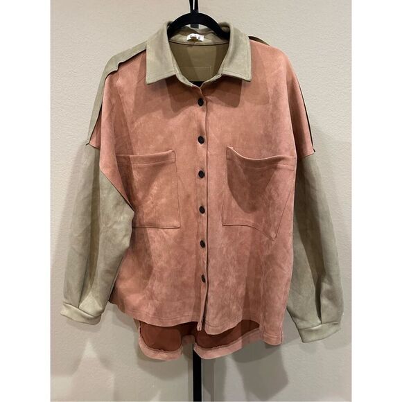 POL Oversized Faux Suede Shacket Size S - Picture 2 of 8
